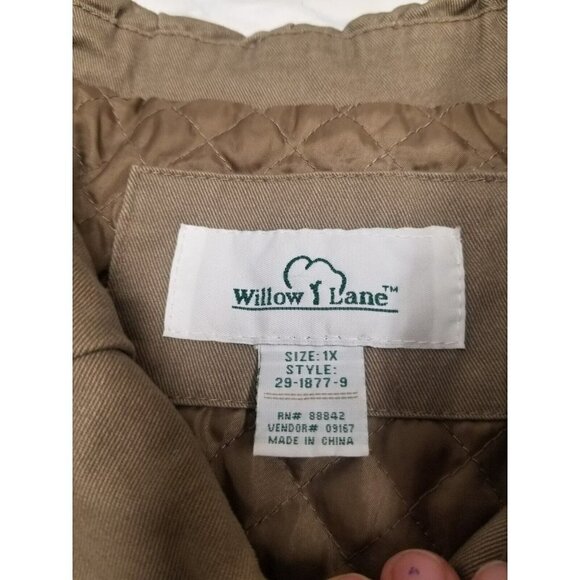 willow lane Coat quilted inside‎ oversized big buttons beige  size 1x - Picture 5 of 16